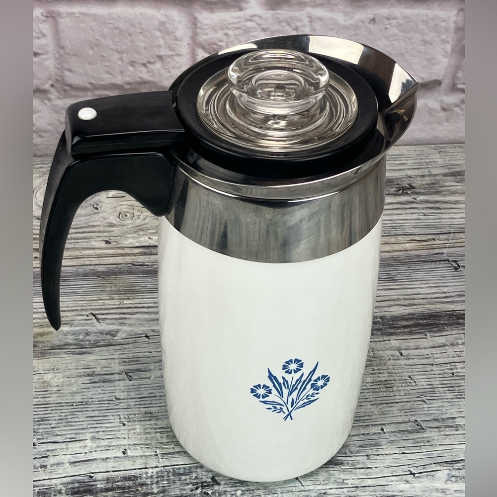 Classic Corning Ware 10 Cup Percolator Coffee Pot - Complete